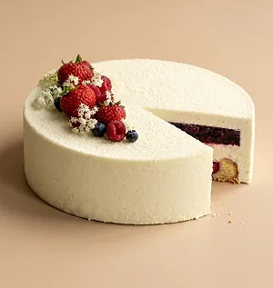 Entremet vanille framboise